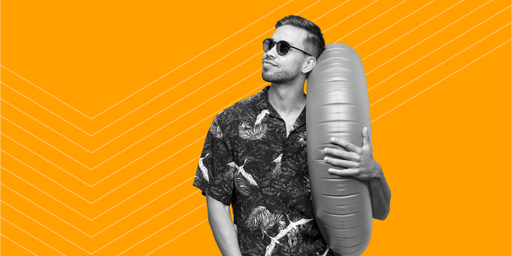 young man with sunglasses learning how to how to throw a cheap pool party